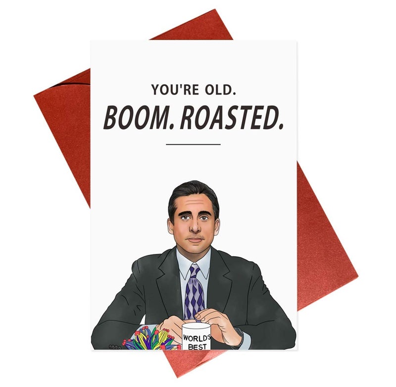 Gonzey The Office بطاقات عيد ميلاد محمصة لمايكل سكوت بوم - Image 1